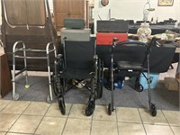 Wheelchair And Two Walkers