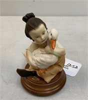 Italian Figurine of Girl w/Duck
