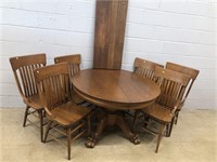 7 PC. Oak Table & Chair Set