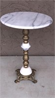 17" Marble & Brass Table
