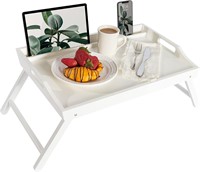 ROSSIE HOME Wood Bed Tray  Lap Desk with Phone Hol