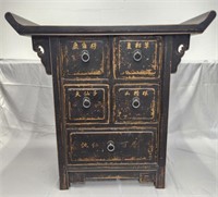 Small Asian Style Side Table/ Cabinet 26x16x12
