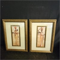 Pair of African women framed art