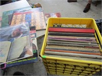 Crate of Music albums.