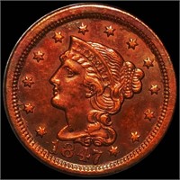 1847 Braided Hair Large Cent UNC RED