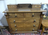 NICELY REFINISHED ANTIQUE 5 DRAWER BONNET CHEST