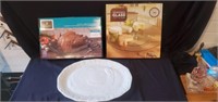 New Glass Lazy Susan, Roasting Set, Platter