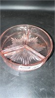 Vintage depression glass pink dish
