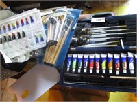 Artist kit, bag w/supplies, artwork
