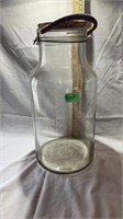Large Duraglas  Jar with Handle, Cork Lid,has