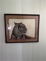 Signed Print of a Tiger by Imogene Farnsworth