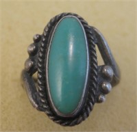 Sterling Silver & Turquoise Ring - Tested