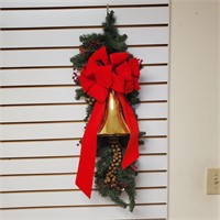 Christmas Door Hanger with Bell and Ribbon