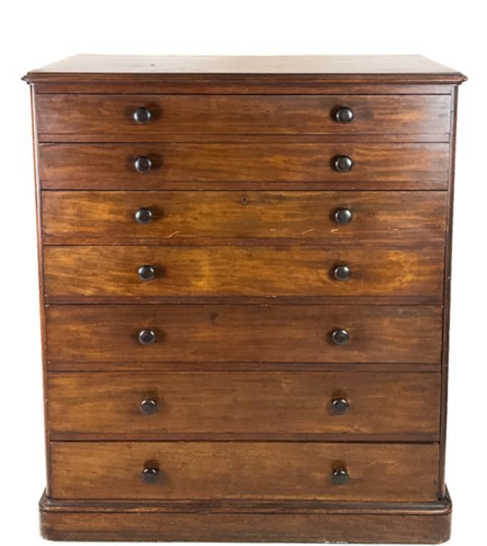 19TH C. MAHOGANY TALLBOY CHEST OF DRAWERS