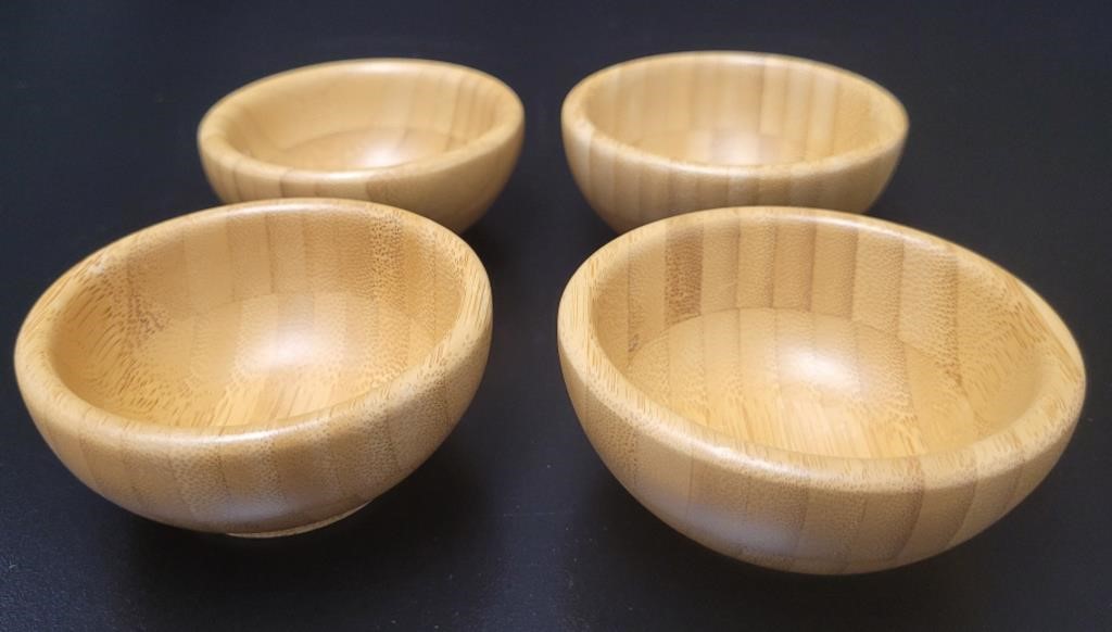 4 Bamboo Bowls: Snacks Deserts etc