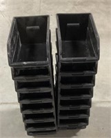 16-Black storage bins-6 x 9.5 x x 5