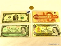 Canadian & U.S. Currency Bills