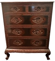 Asian Wood Carved Dresser