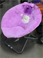 Girls Small Unicorn Papasan Chair - Folds