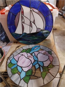 2 - 16" Round Stained Glass Decor