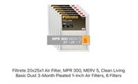 6PCK Filtrete Filter MPR 300  20x25x1