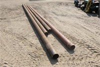 (4) Approx. 6.5" OD Steel Pipes Lengths Vary