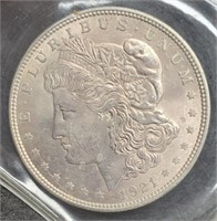 1921 Morgan Silver Dollar Choice BU MS65
