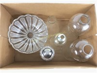 Glass globes & glass bowl