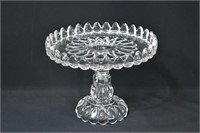 Early Pressed Glass Pedestal Cake Stand