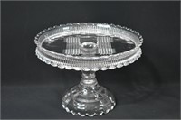 Early Pressed Glass Cake Stand 10"