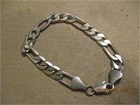 Silver ? Unmarked Figaro Bracelet Mens