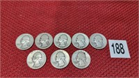 8 silver quarters pre-1950
