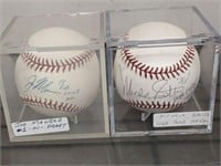 SIGNED BALLS IN ACRLYIC CASE MAURER, SMITH