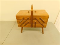 Antique Wooden Sewing  Container