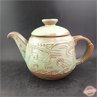 Frankoma 'Mayan Aztec' Prairie Green Teapot