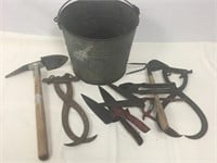 Bucket of tools.