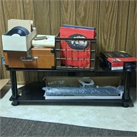 45 Records, Crosley Record Player, TV Stand