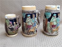 Lot of 3 Japanese Beersteins