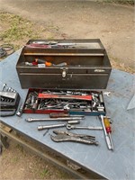 Metal Tool box LOADED with assorted tools