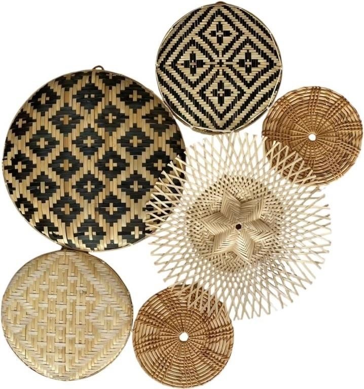 Woven Baskets for Wall Decoration Set of 6