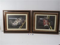2 Framed Dragster Prints by Ron Burton - 18x16
