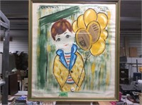 Framed Art - Paris - Person With Yellow Balloons