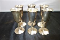 6 PC. STERLING APERITIF STEMS MARKED WITH L