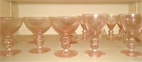 Estate Shelf lot of pink depression glasses