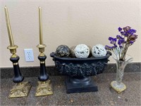 Asst. Decor: Candle Holders, Decorative Balls,