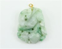 Carved Jade Pendant w/Lion/Dog