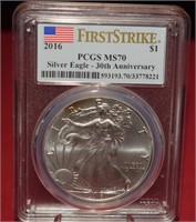 2016 Silver Eagle  First Strike  MS70  PCGS