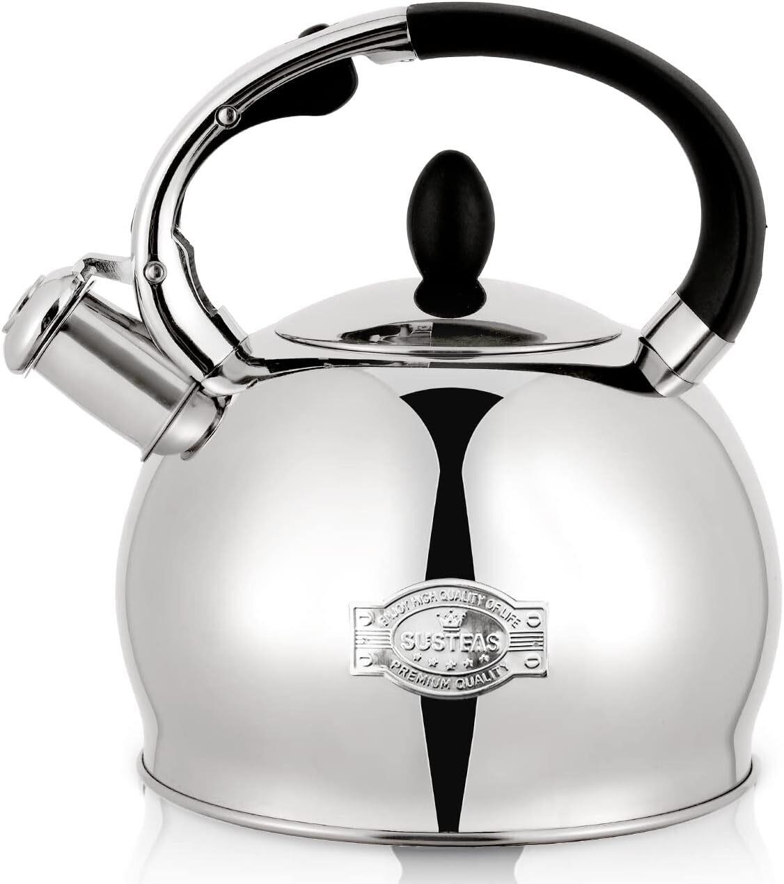 Whistling Tea Kettle  2.64 Quart  Silver