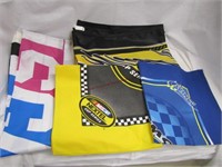 4 NASCAR nylon flags & bandanas