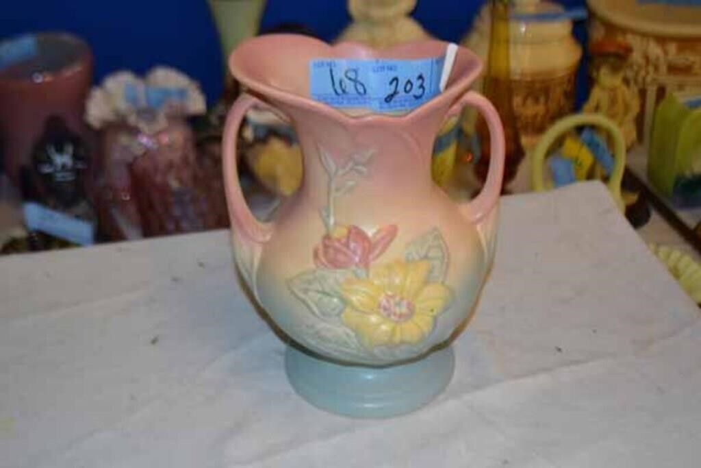 Hull Art 3-8.5 Two Handle Magnolia Vase